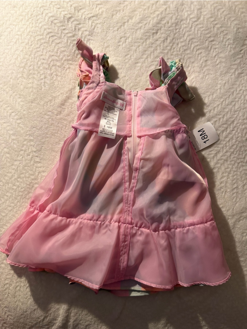 NWT Bonnie Baby 3-Piece Pastel Plaid Dress Set with Headband - 18M - Picture 10 of 11